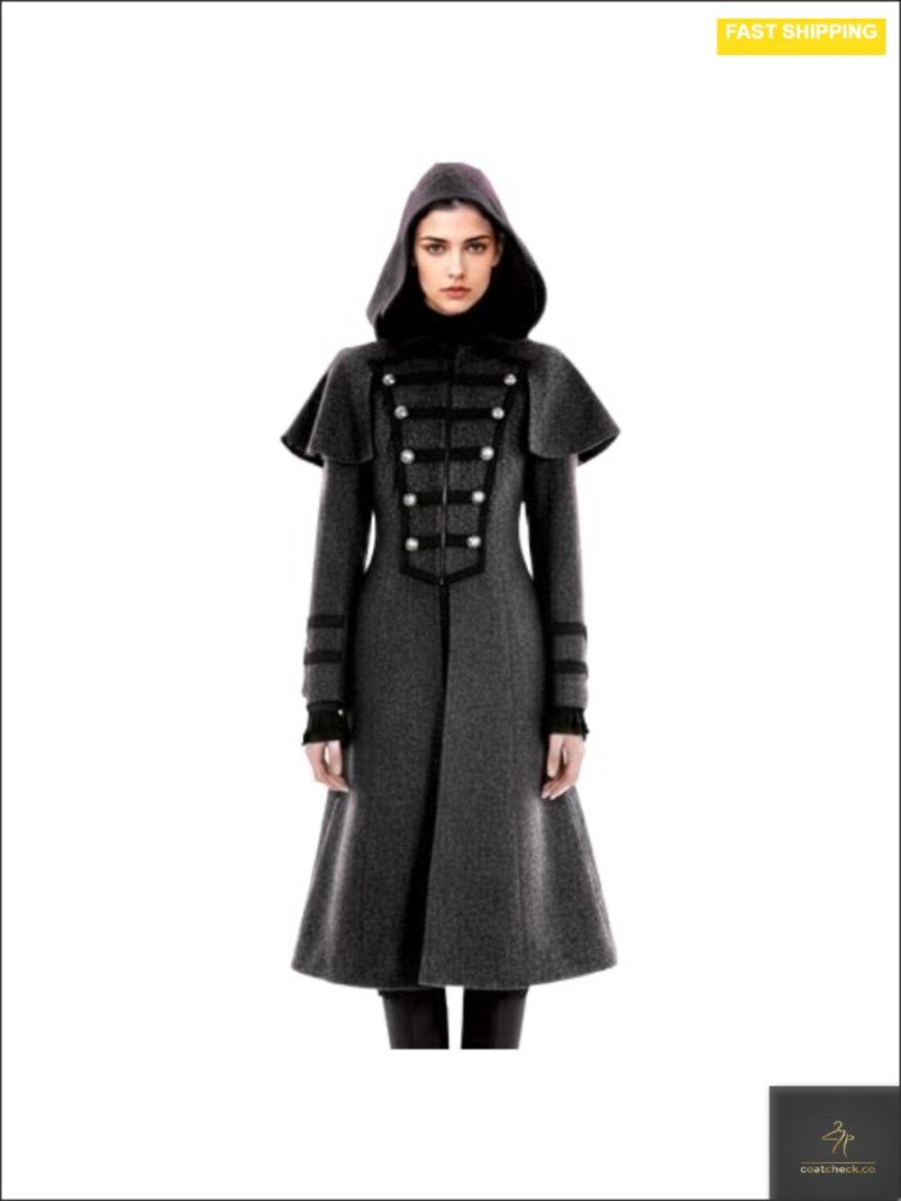 Victorian Gothic Hooded Tailcoat Long Coat Steampunk Pirate Jacket